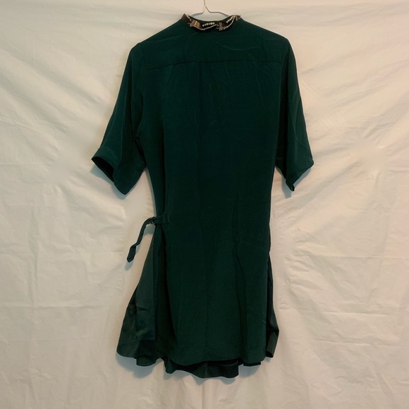 3.1 Phillip Lim Green Wrap Dress Embellished Neck - Picture 6 of 8